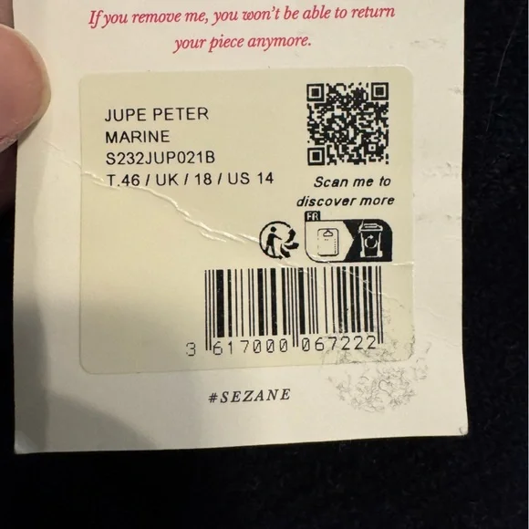 Sezane Peter Skirt in Navy Blue NWT Size 14 - Picture 9 of 16